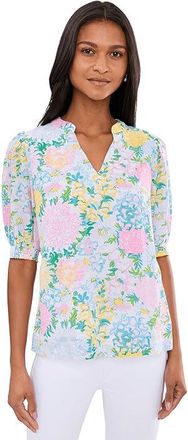 Lilly Pulitzer Brinelle Top Womens Blouse Lilly Garden : XXS, Cotton/Viscose