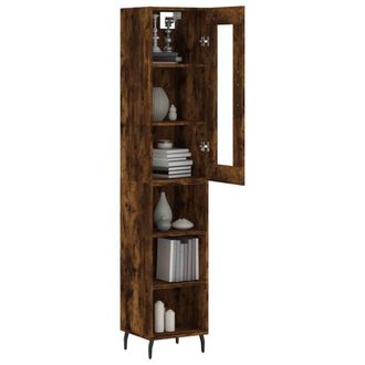 Berkfield Home Highboard Smoked Oak 34.5x34x180 cm Engineered Wood in Brown