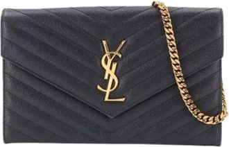 Saint Laurent Pre-owned Chain/Shoulder wallet - Dames - Vintage Schoudertas - Zwart - ONE Size - Leer - Vintage