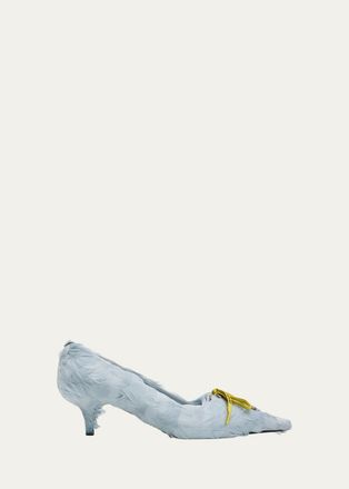 Prada 55mm Feather Lace-Up Pumps