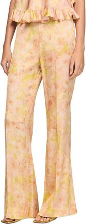 Sandro Floral-print floaty trousers in Pink /Green at Nordstrom, Size 34 Eu