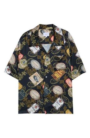 Rhude Vin Bandana Print Camp Shirt in Black Multi at Nordstrom, Size Xx-Large