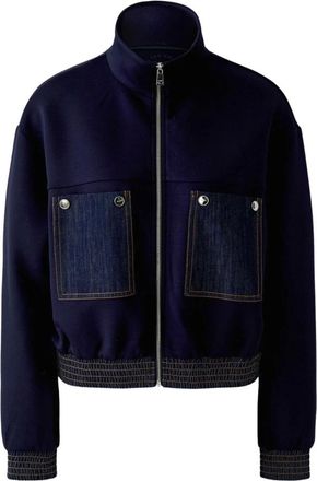 Oui Hoodies & sweatvesten, Dames, Blauw, S, Denim, Scuba Zip-through