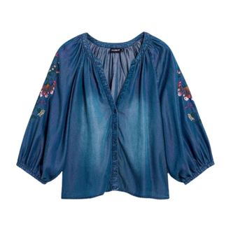 Desigual Dames, Blouses & Shirts, Blauw, Maat: M