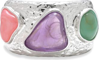 Eye Candy Los Angeles Shab Molten Bangle Bracelet in Silver at Nordstrom Rack