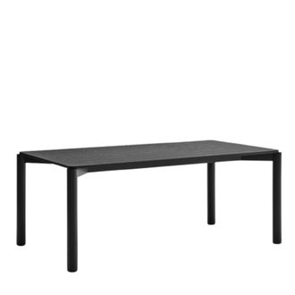 Teulat Mesa de 6 plazas en madera negra 180x100 cm