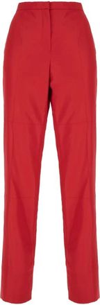 Fendi Straight Broeken - Dames - Broeken - Rood - Maat: XS Leer