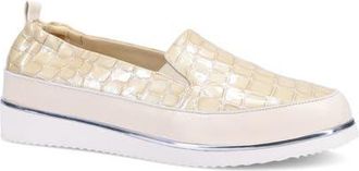 Ron White Nellaya Avara Croc Embossed Sneaker in Oyster at Nordstrom, Size 10-10.5Us