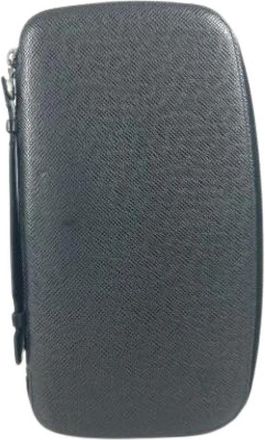 Louis Vuitton Pre-owned Louis Vuitton Taiga Long wallet (bi-fold) - unisex - Vintage Accessoires - Zwart - ONE Size - Leer - Vintage
