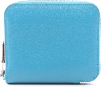 Herm&egrave;s Blue Leather Wallet (Bi-Fold) (Pre-Owned)
