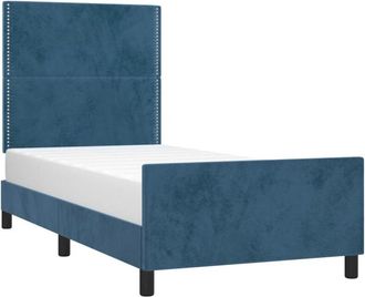 vidaXL Estructura De Cama Sin Colch&oacute;n Terciopelo Azul Oscuro 100x200cm Vidaxl