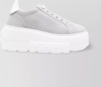 Casadei low top platform sole sneakers in textured fabric