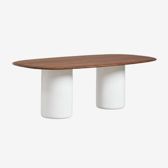 Sklum Mesa De Comedor Ovalada En Mdf Y Cemento Lysander Sklum
