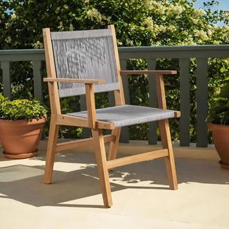 Wanda Collection Wanda Collection - Sill&oacute;n De Jard&iacute;&shy;n De Teca Y Cuerda Gris Cl&eacute;o