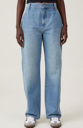 Cotton On Womens Loose Straight Jean in Bells Blue Carpenter at Nordstrom, Size 14