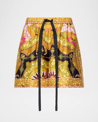 Diane Von F&uuml;rstenberg Delfine Floral-Print Silk Shorts