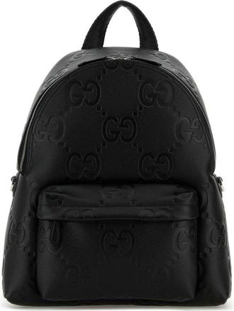 Gucci Black Jumbo Gg Leather Gg Backpack