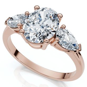 Pompeii3 1 1/2Ct Oval Michelle Diamond Engagement Ring 14k Gold or Platinum Lab Grown