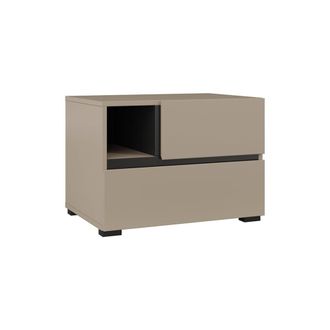 Petits Meubles Mesilla de noche de 2 cajones taupe paneles laminados topo