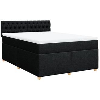 vidaXL Vidaxl - Cama Box Spring Con Colch&oacute;n Tela Negro 160x200 Cm