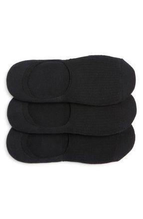 Nordstrom 3-Pack Cotton Blend No-Show Liner Socks in Black at Nordstrom