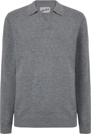 MC2 Saint Barth Covent Polo - Heren - V-hals truien - Grijs - 3XL - Wol - Truien & Vesten