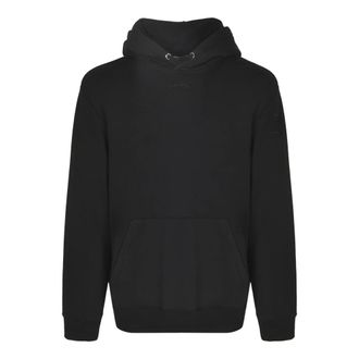 Lanvin Zwarte Sweater Hoodie - Heren - Hoodies - Zwart - M - Katoen - Hoodies & sweatvesten