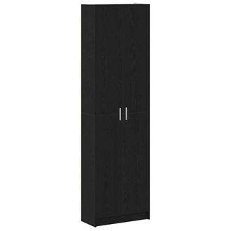 Berkfield Home Wardrobe Black Oak 55x25x189 cm Engineered Wood | Size: 55 x 25 x 189 cm
