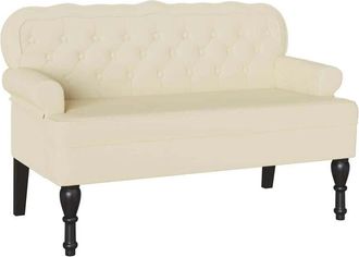 vidaXL Bench Cream 119.5 x 64.5 x 75 cm Faux Leather vidaXL