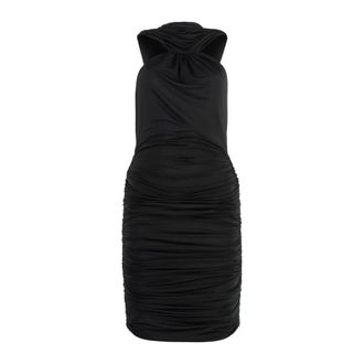 Giuseppe Di Morabito Party Dresses, female, Black, Size: M Draped Ruched Mini Dress