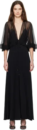 ワンピース CHLOE Woman Dress Black CH25SR049263 001 See by Chloé - Black Wool Metallic Trim Knit Dress