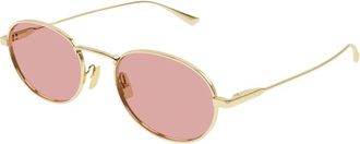 Saint Laurent Ovale Zonnebril - Heren - Zonnebrillen - Geel - 52 MM - Nylon - Accessoires