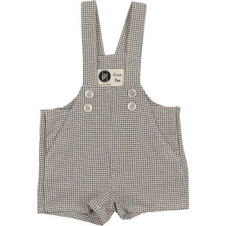 Maniere Kids Check Shortalls in Black/White at Nordstrom, Size 9 M