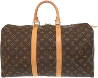 Louis Vuitton Pre-owned Canvas Weekendtas - unisex - Vintage Weekendtas - Bruin - ONE Size - Vintage