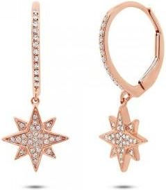Allurez 0.17ct 14k Rose Gold Diamond Star Earrings