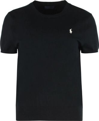 Polo Ralph Lauren Trui met ronde hals van katoenmix - Dames - Ronde hals truien - Zwart - XS - Katoen - Truien & Vesten