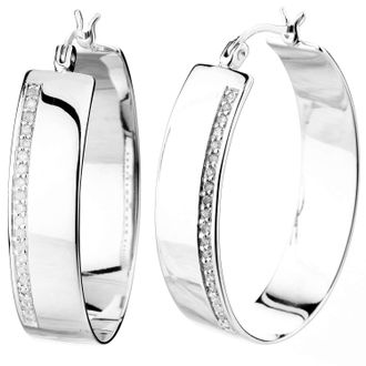 Vir Jewels 1/4 cttw Lab Grown Diamond Hoops Earrings in Sterling Silver With Notched Post For Women