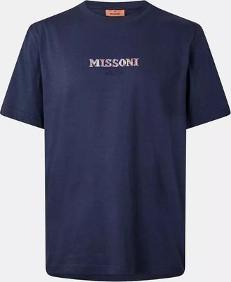 Missoni Mens Missoni Stitches T-Shirt - Navy - Size: 38