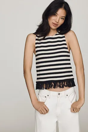 Maeve Fringe-Hem Tank Top