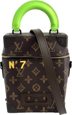 Louis Vuitton Brown Green Monogram Canvas Handbag Shoulder Bag (Pre-Owned)