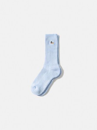 Edmmond Studios Duck Logo Ribbed Crew Socks in Plain Light Blue at Nordstrom