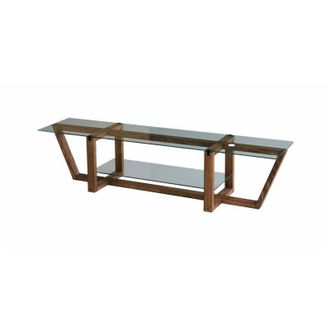 Dmora Dmora - Mueble De Televisi&oacute;n Dmatturr, Aparador De Sal&oacute;n, Mueble Bajo Para Tv, Base De Pared Equipada, 158x35h35 Cm, Nuez