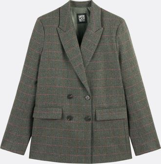 La Redoute Collections Lange blazer, wolmix, geruit