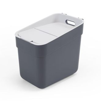 Curver Cubo De Basura Y Reciclaje Ready To Collect 20l, Con Soporte Para Pared O Puerta, Ideal Para Cocina O Cuarto De Ba&ntilde;o, 100% Reciclado, Color Gris - Cur
