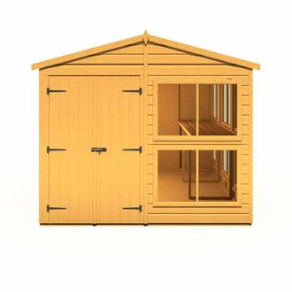 Shires Sun Hut 8 x 12 Feet Potting Shed - L357 x W244.8 x H222.5 cm in Brown