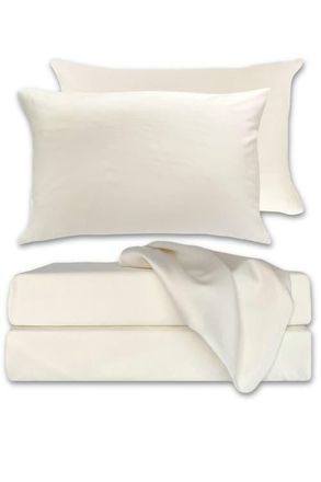 BedVoyage Cooling 100% Viscose Sheet Set - Soft, Breathable Comfort in Ivory split King at Nordstrom, Size Standard