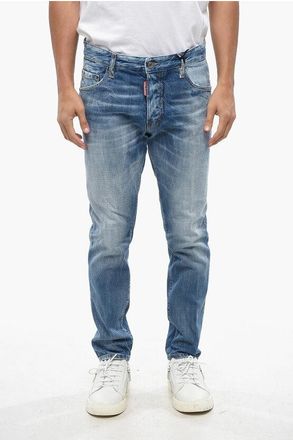 Dsquared2 Straight Leg SKATER Jeans with Suede Logo Patch 15cm size 50