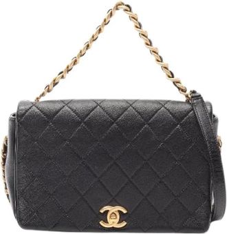 Chanel Pre-owned Matelasse Leren 2Way Schoudertas - Dames - Vintage Schoudertas - Zwart - ONE Size - Leer - Vintage