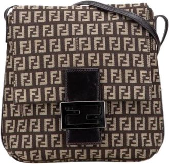 Fendi Pre-owned Cross Body Bags, female, Brown, Size: ONE SIZE Pre-owned Vintage Canvas Cross Body Bag