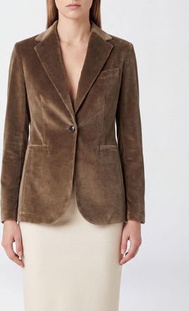 Circolo 1901 Blazer monopetto in velluto con tasche a fessura